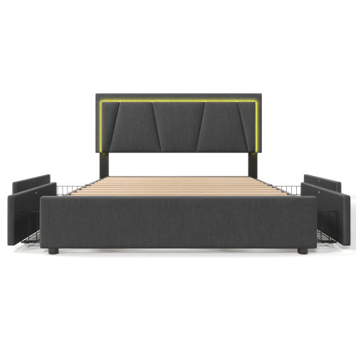 Wooden Storage Bed Bed Frame Size 160cmx200cm